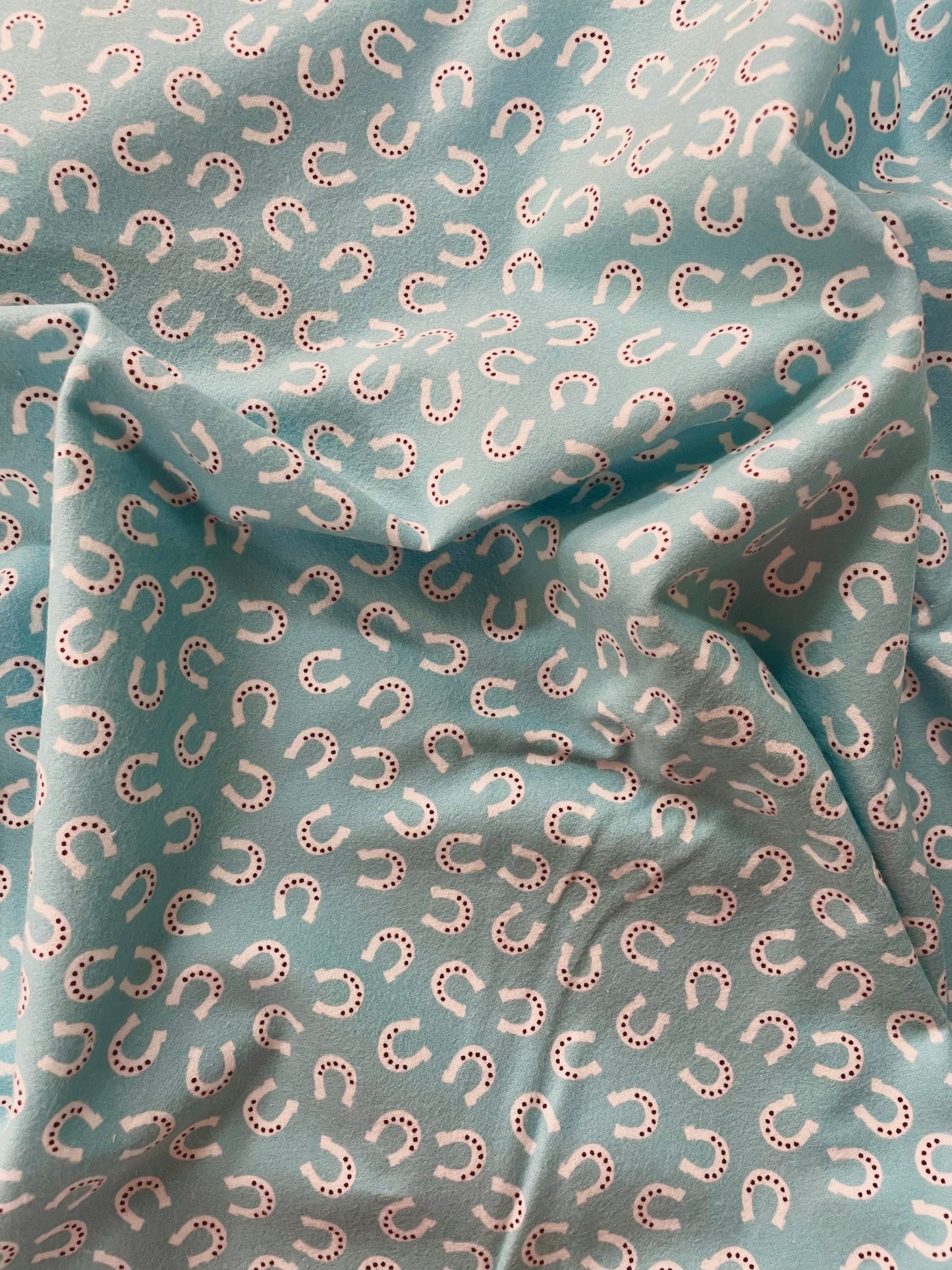 Flannel Lil Buckaroos Horseshoes Aqua