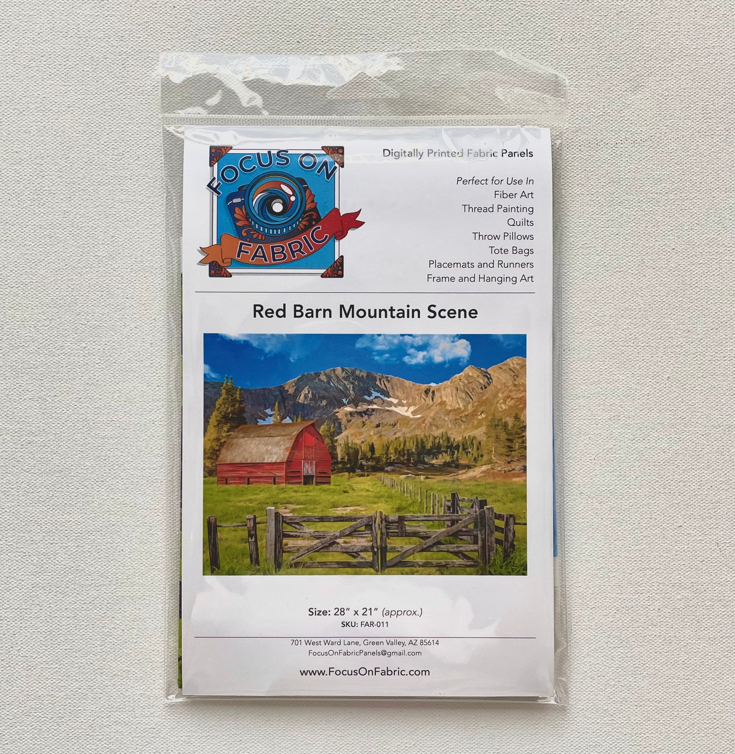 Red Barn Mountain Scene Panel