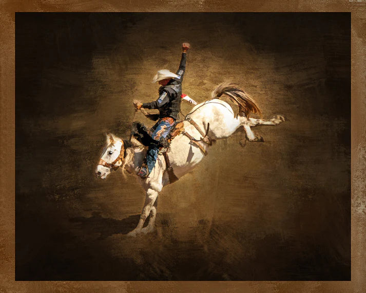Bronc Rider Panel (White)