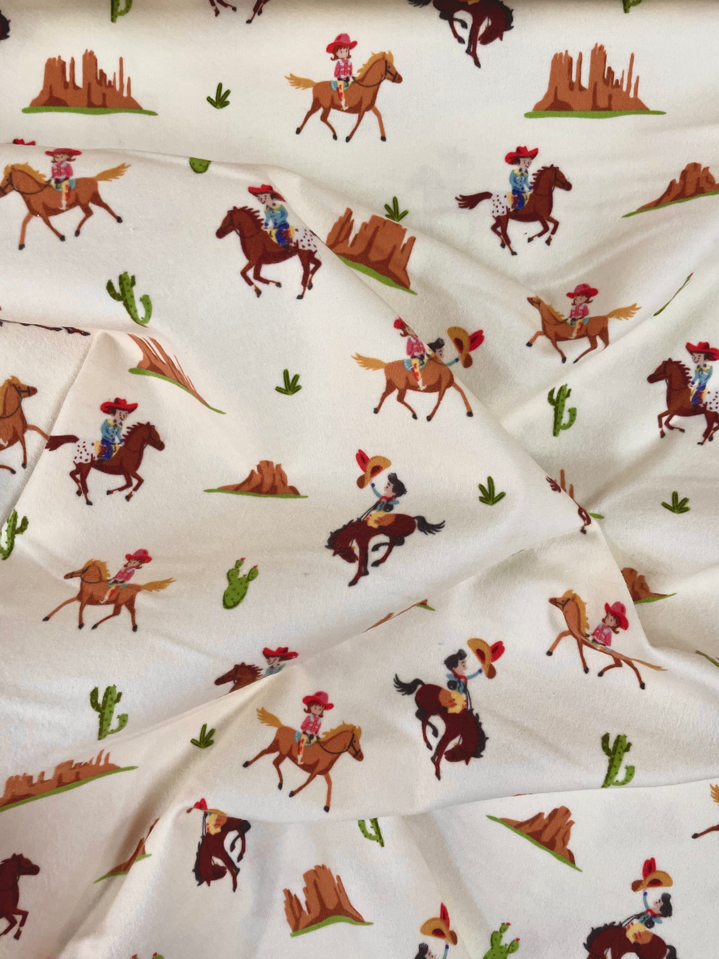 Flannel Lil Buckaroos Giddy Up Cream