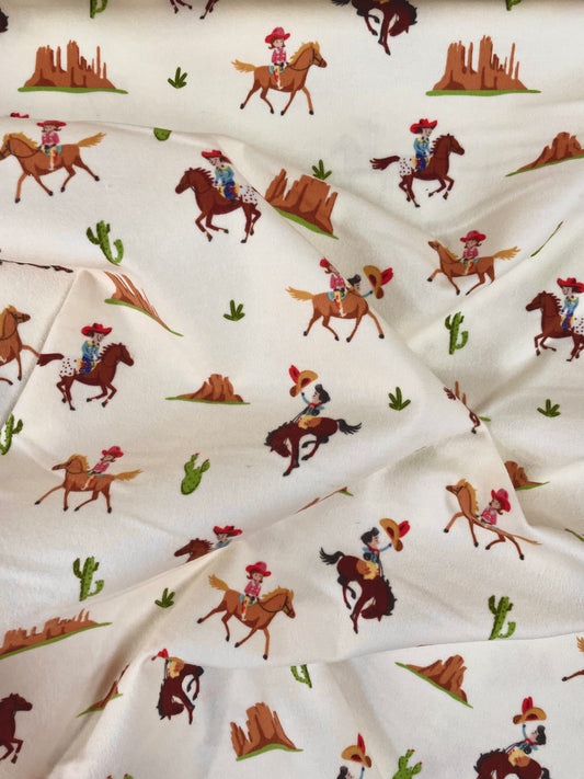 Flannel Lil Buckaroos Giddy Up Cream