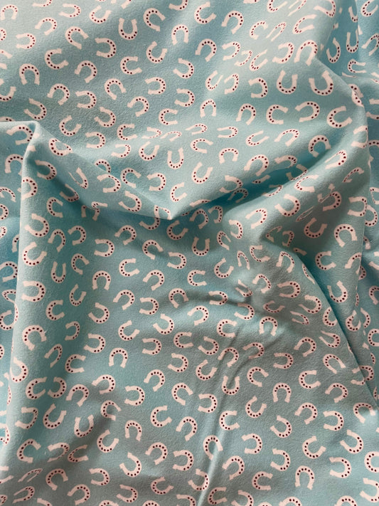 Flannel Lil Buckaroos Horseshoes Aqua