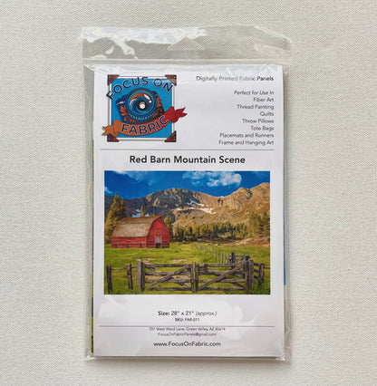 Red Barn Mountain Scene Panel