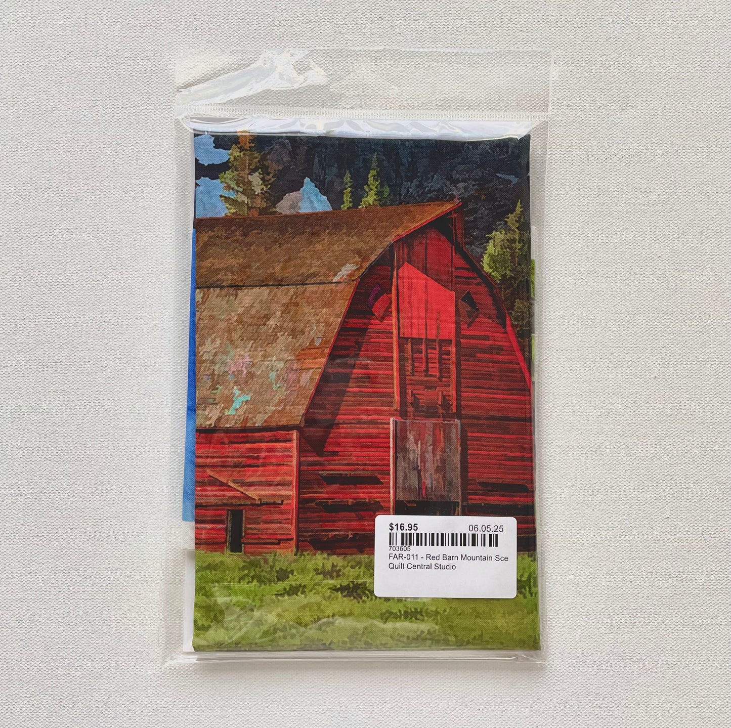 Red Barn Mountain Scene Panel