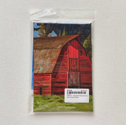 Red Barn Mountain Scene Panel
