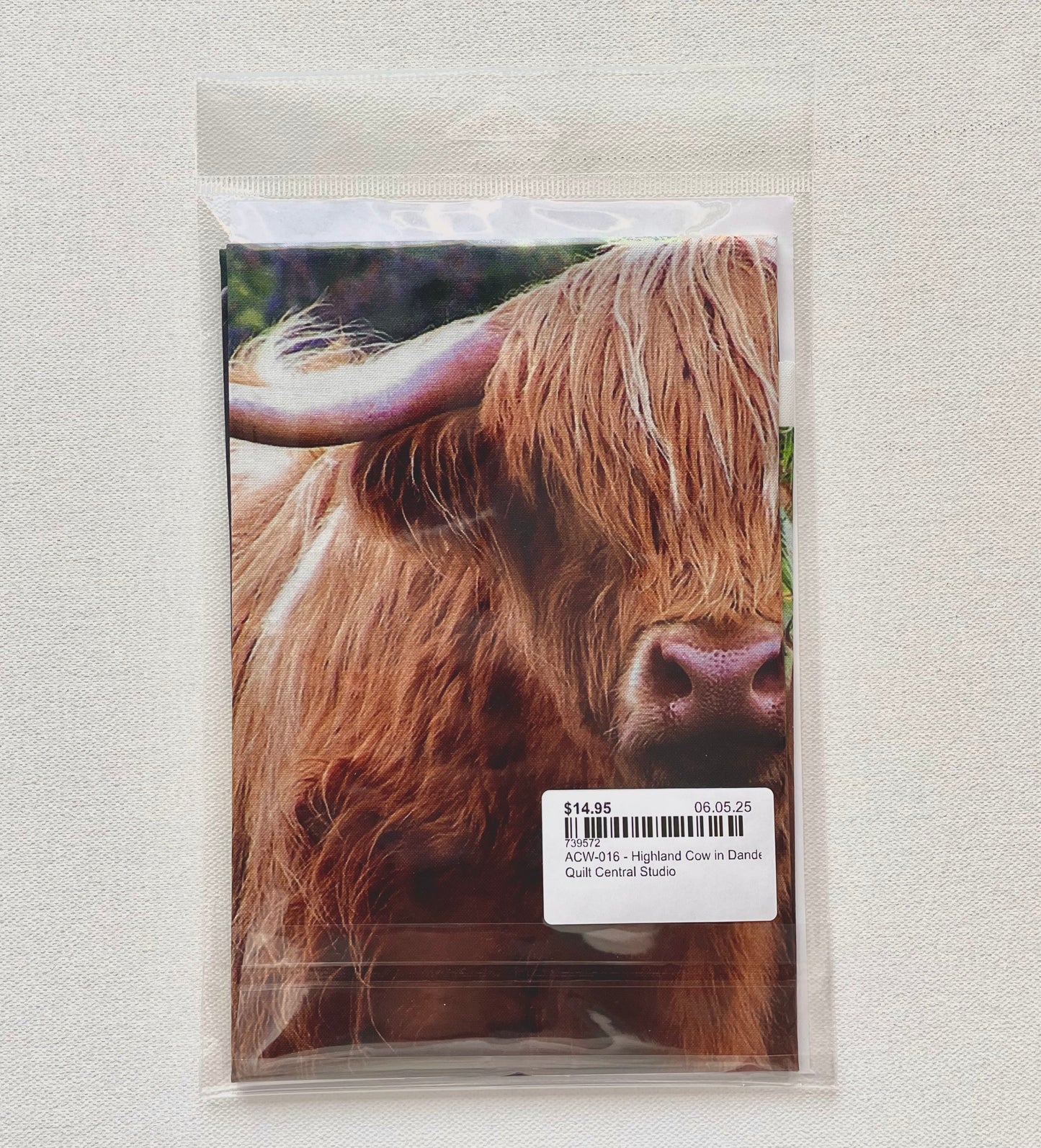 Highland Cow with Dandelions Panel